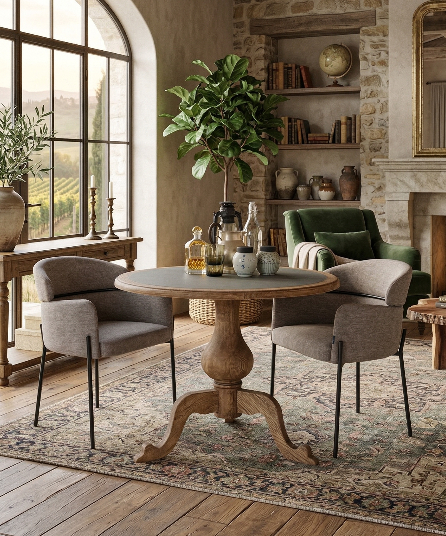 Tavolo rotondo in legno massello da bistrot Chelsea 95 cm - OrchideaMilano1981