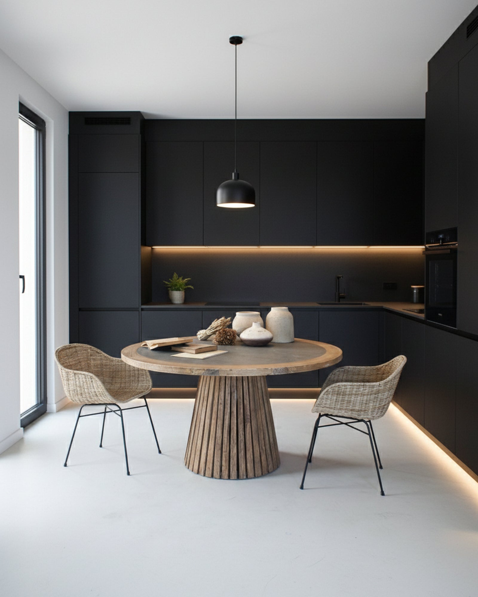 Tavolo rotondo in legno massello con top in zinco Elafonissos 140 cm - OrchideaMilano1981