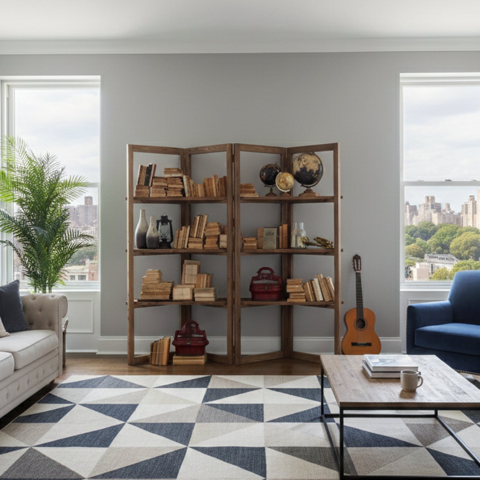 Libreria in legno di olmo di recupero Grange 200 cm - OrchideaMilano1981