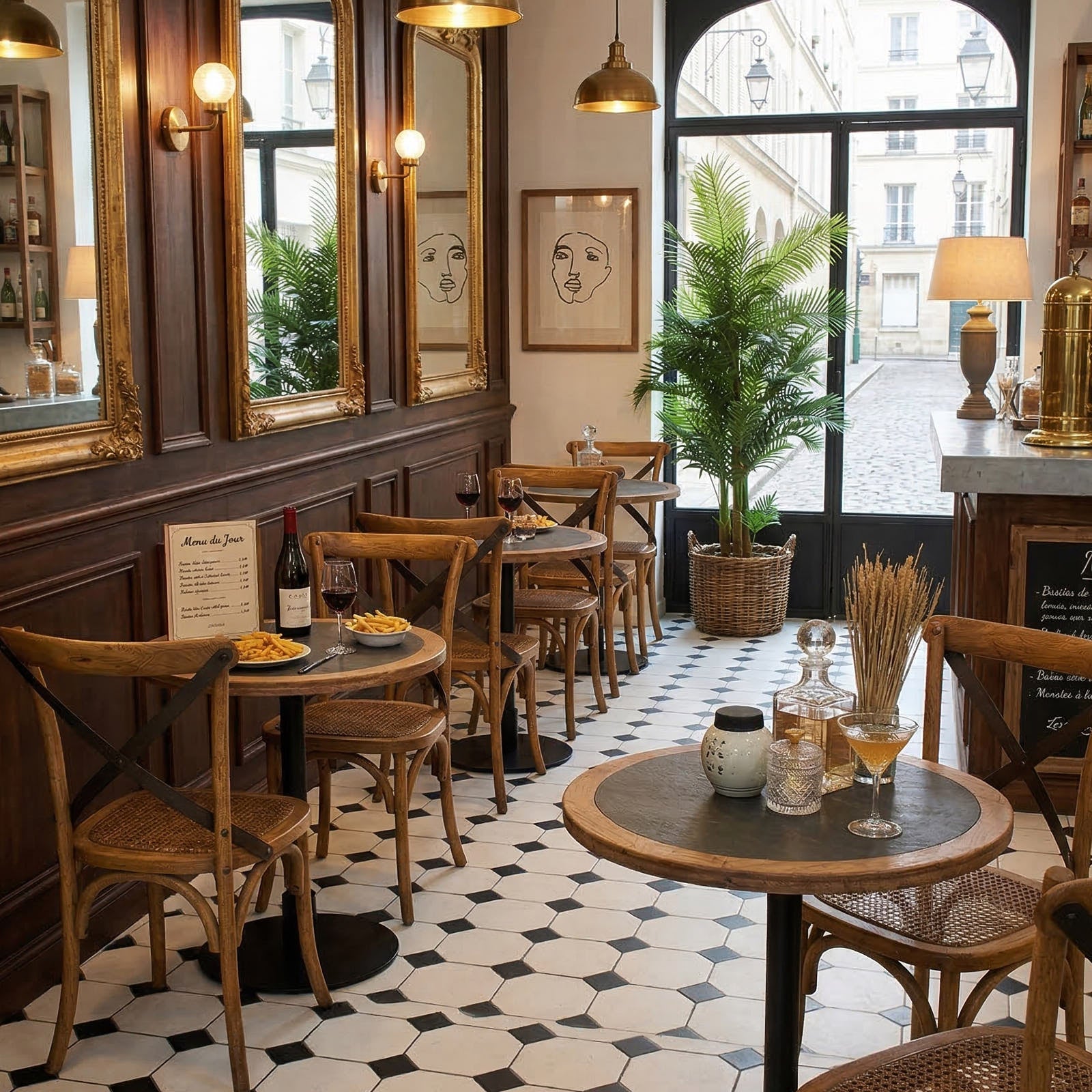 Tavolo rotondo in legno massello da bistrot St. Malo 70 cm - OrchideaMilano1981