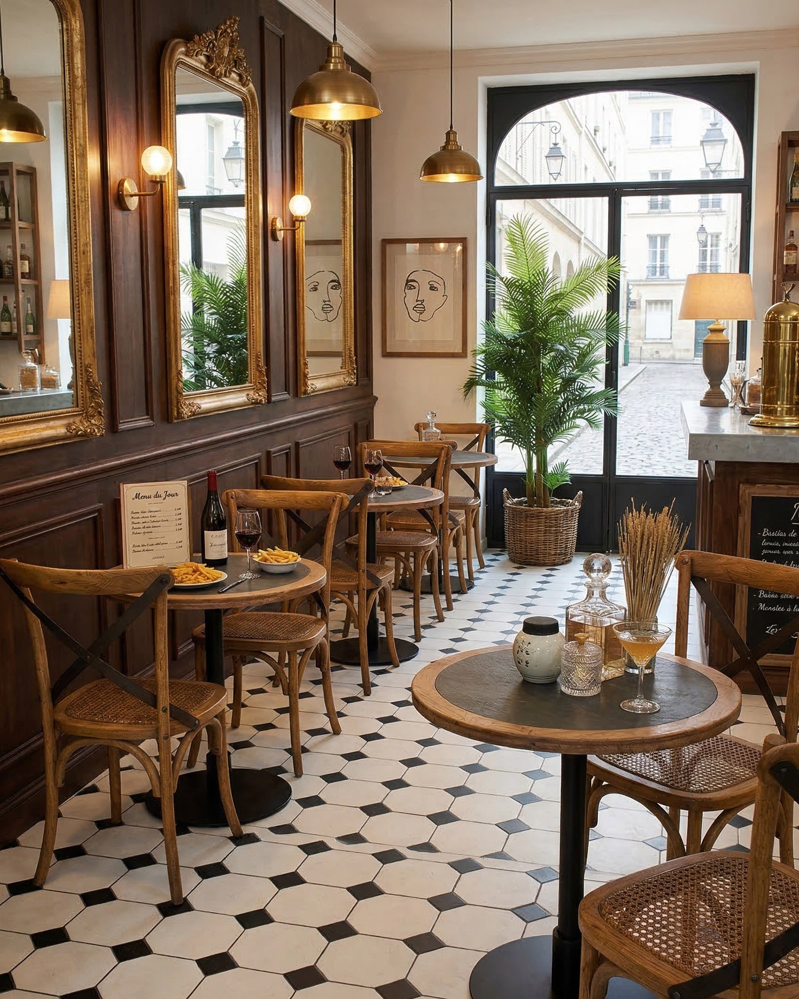 Tavolo rotondo in legno massello da bistrot St. Malo 70 cm - OrchideaMilano1981