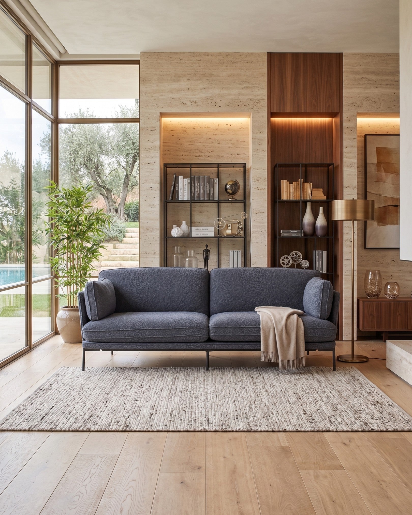 Divano 3 posti in tessuto bouclé Madison Avenue 220 cm - OrchideaMilano1981