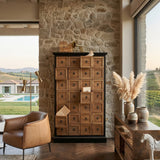 Cassettiera 28 cassettini in legno massello Apoteke 88 cm - OrchideaMilano1981