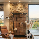 Cassettiera 28 cassettini in legno massello Apoteke 88 cm - OrchideaMilano1981