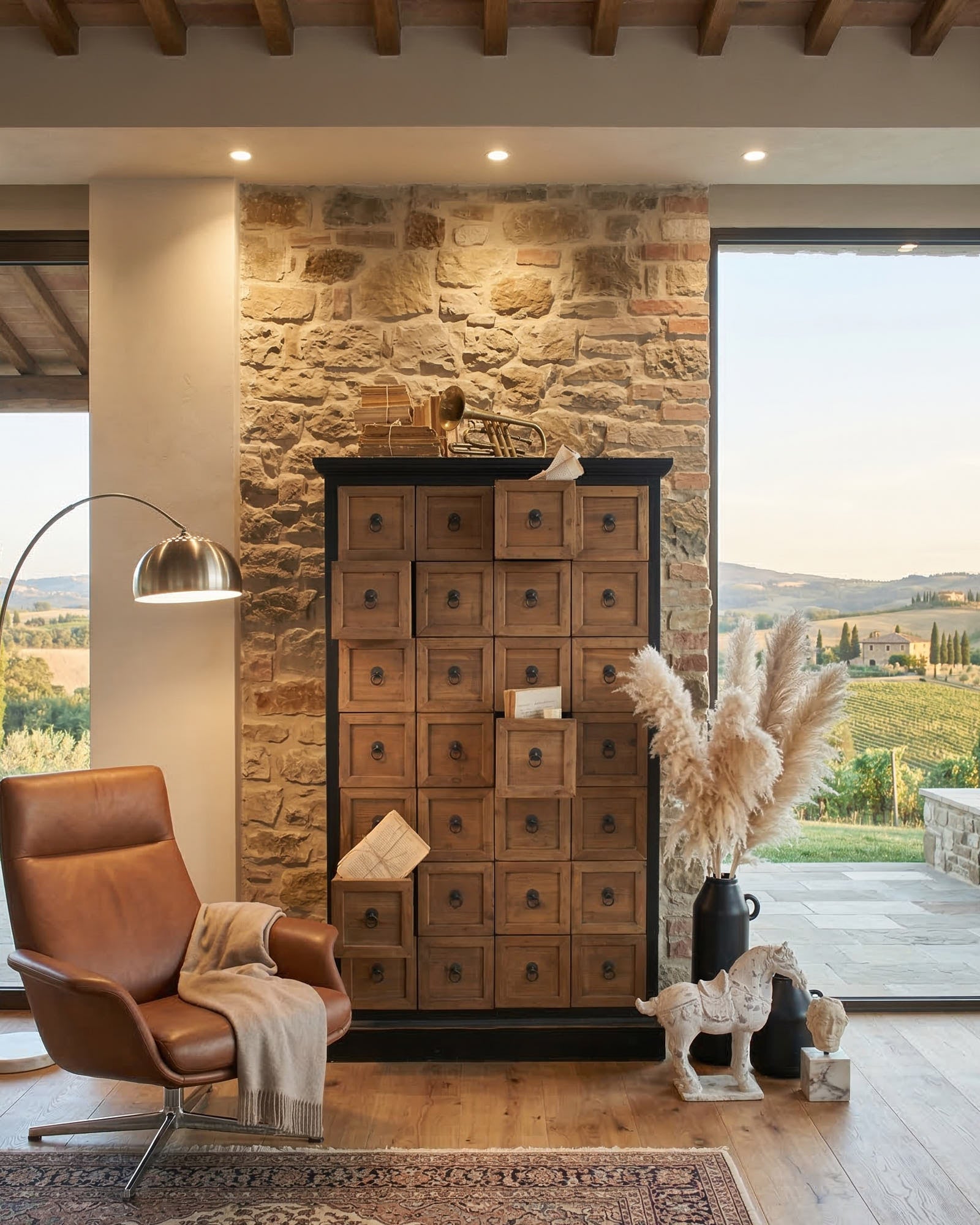 Cassettiera 28 cassettini in legno massello Apoteke 88 cm - OrchideaMilano1981