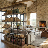 Industrielles Bücherregal aus Holz und Eisen Boulangerie XL 213 cm