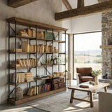 Industrielles Bücherregal aus Holz und Eisen Boulangerie XL 213 cm