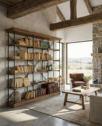 Libreria industriale in legno e ferro Boulangerie XL 213 cm - OrchideaMilano1981