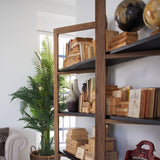 Libreria in legno di olmo di recupero Grange Black 200 cm