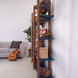 Libreria in legno di olmo di recupero Grange Teal 200 cm