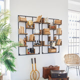 Libreria da parete in legno e ferro Segno 70 cm
