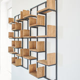 Libreria da parete in legno e ferro Segno 70 cm