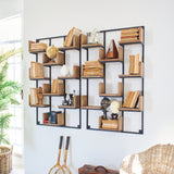 Libreria da parete in legno e ferro Segno 70 cm