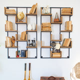 Libreria da parete in legno e ferro Segno 70 cm