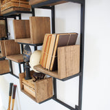 Libreria da parete in legno e ferro Segno 70 cm