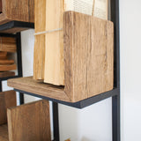 Libreria da parete in legno e ferro Segno 70 cm