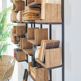 Libreria da parete in legno e ferro Segno 70 cm