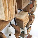 Libreria da parete in legno e ferro Segno 70 cm