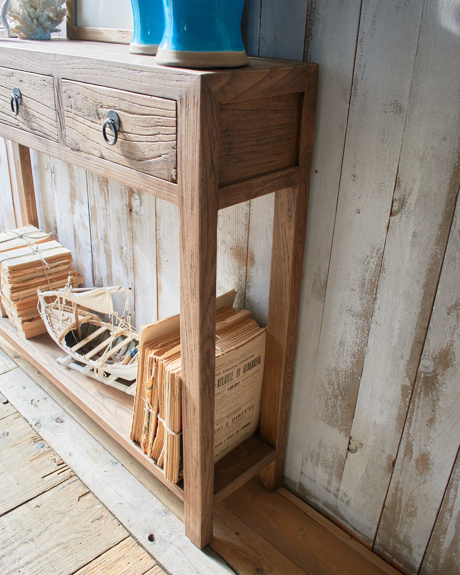 Consolle 3 cassetti in legno di recupero Grenier - OrchideaMilano1981