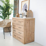 Cassettiera in legno di rovere e marmo Carloforte