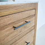 Cassettiera in legno di rovere e marmo Carloforte
