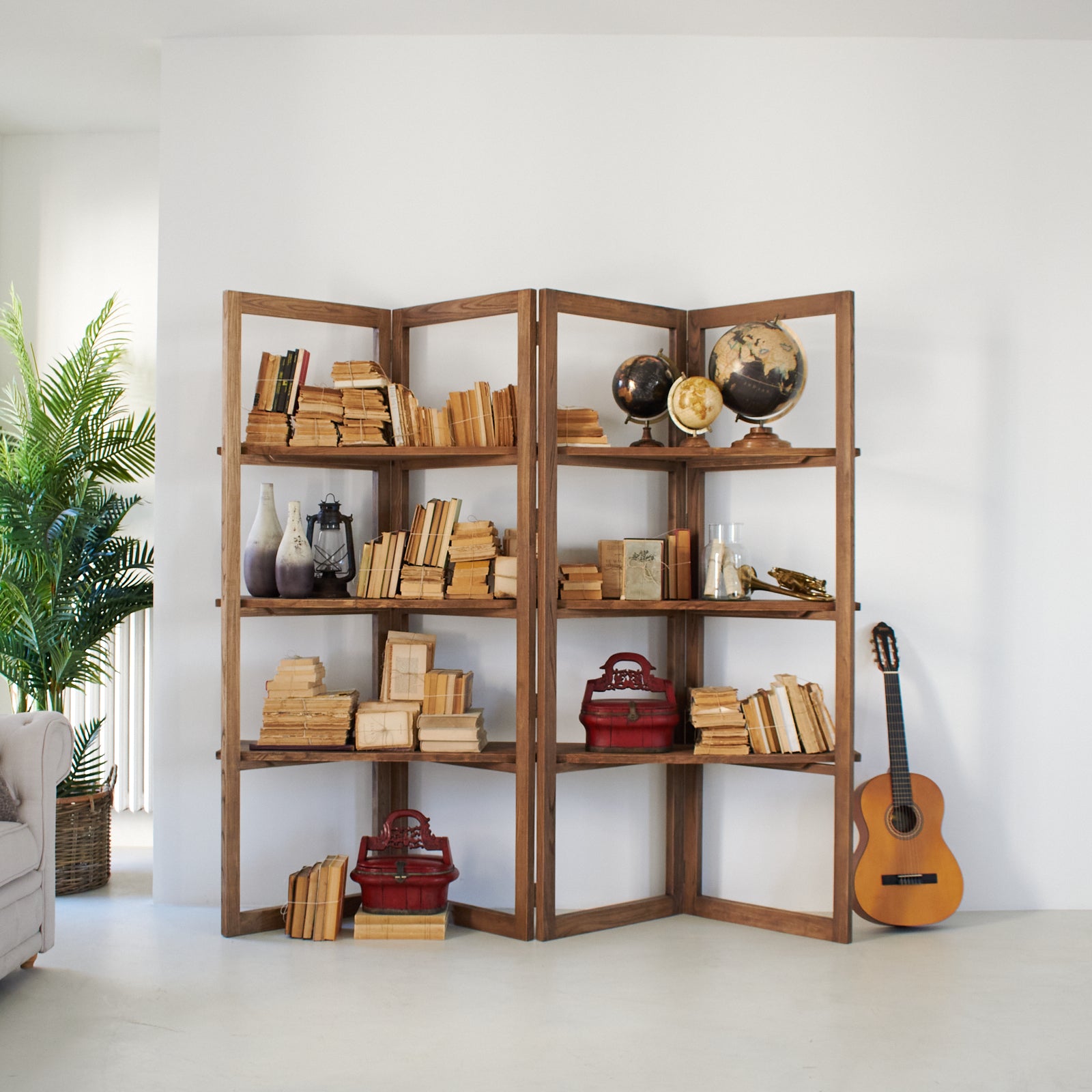 Libreria in legno di olmo di recupero Grange 200 cm - OrchideaMilano1981