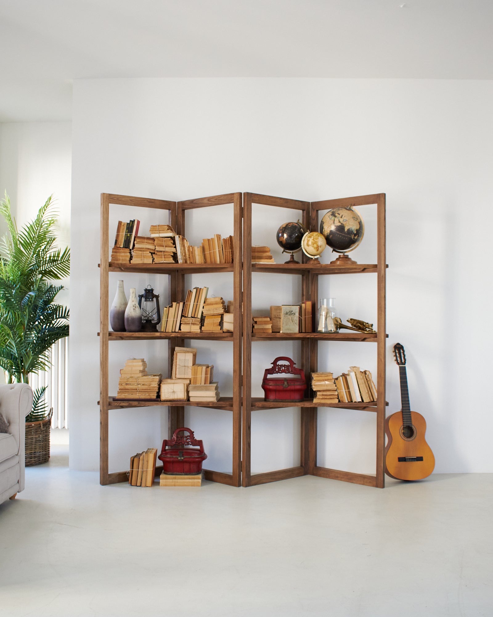 Libreria in legno di olmo di recupero Grange 200 cm - OrchideaMilano1981