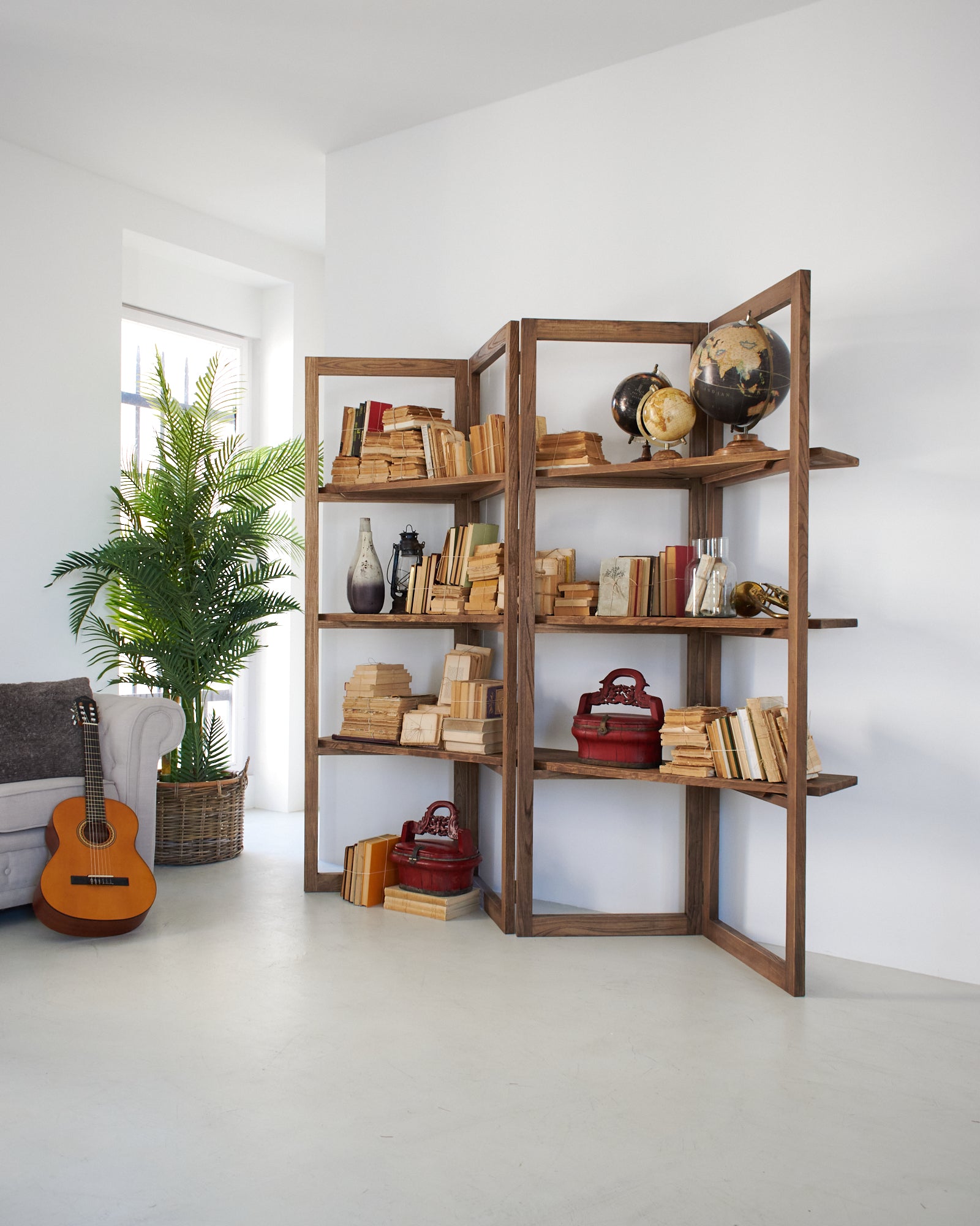 Libreria in legno di olmo di recupero Grange 200 cm - OrchideaMilano1981