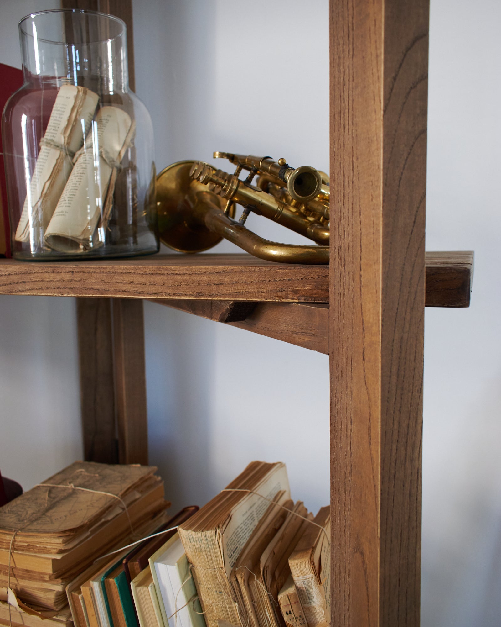 Libreria in legno di olmo di recupero Grange 200 cm - OrchideaMilano1981