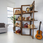 Libreria in legno di olmo di recupero Grange 200 cm - OrchideaMilano1981