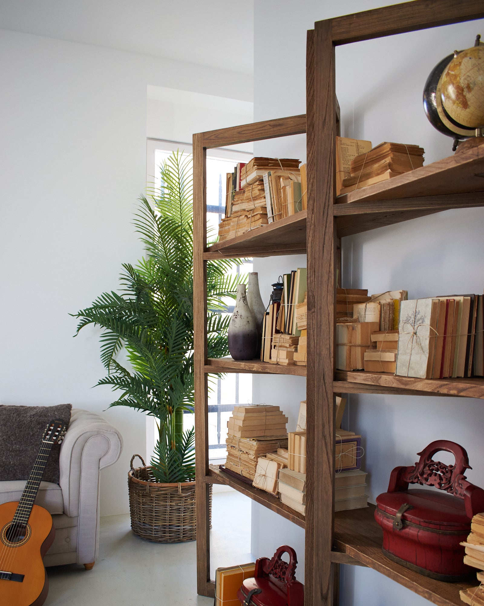 Libreria in legno di olmo di recupero Grange 200 cm - OrchideaMilano1981