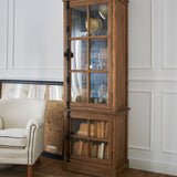 Talbot 70 cm 2-door wood and glass display cabinet