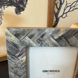 Portafoto con cornice in osso Dusty Blue - OrchideaMilano1981