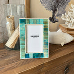 Portafoto con cornice in osso Turquoise small - OrchideaMilano1981