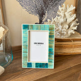 Portafoto con cornice in osso Turquoise small - OrchideaMilano1981
