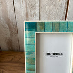 Portafoto con cornice in osso Turquoise small - OrchideaMilano1981