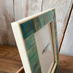 Portafoto con cornice in osso Turquoise small - OrchideaMilano1981