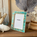 Portafoto con cornice in osso Turquoise big - OrchideaMilano1981