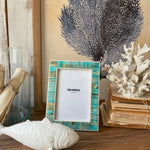Portafoto con cornice in osso Turquoise big - OrchideaMilano1981