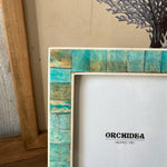 Portafoto con cornice in osso Turquoise big - OrchideaMilano1981