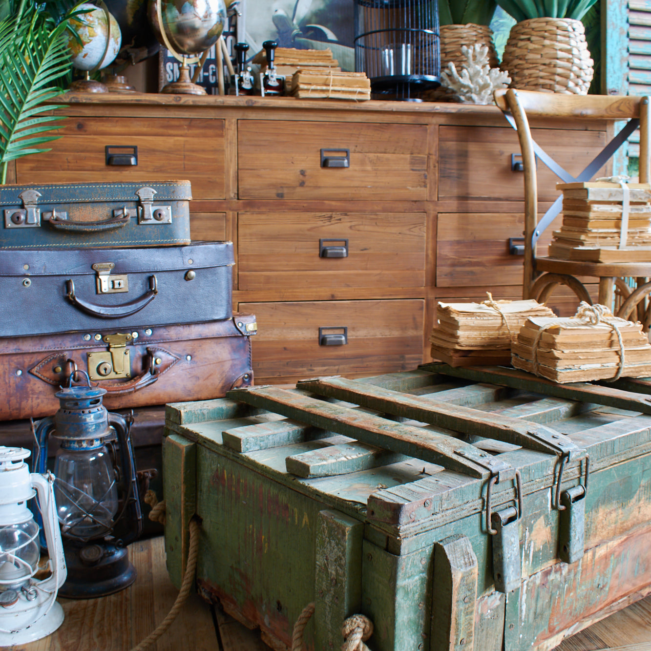 Baule in legno vintage Army modello B - OrchideaMilano1981