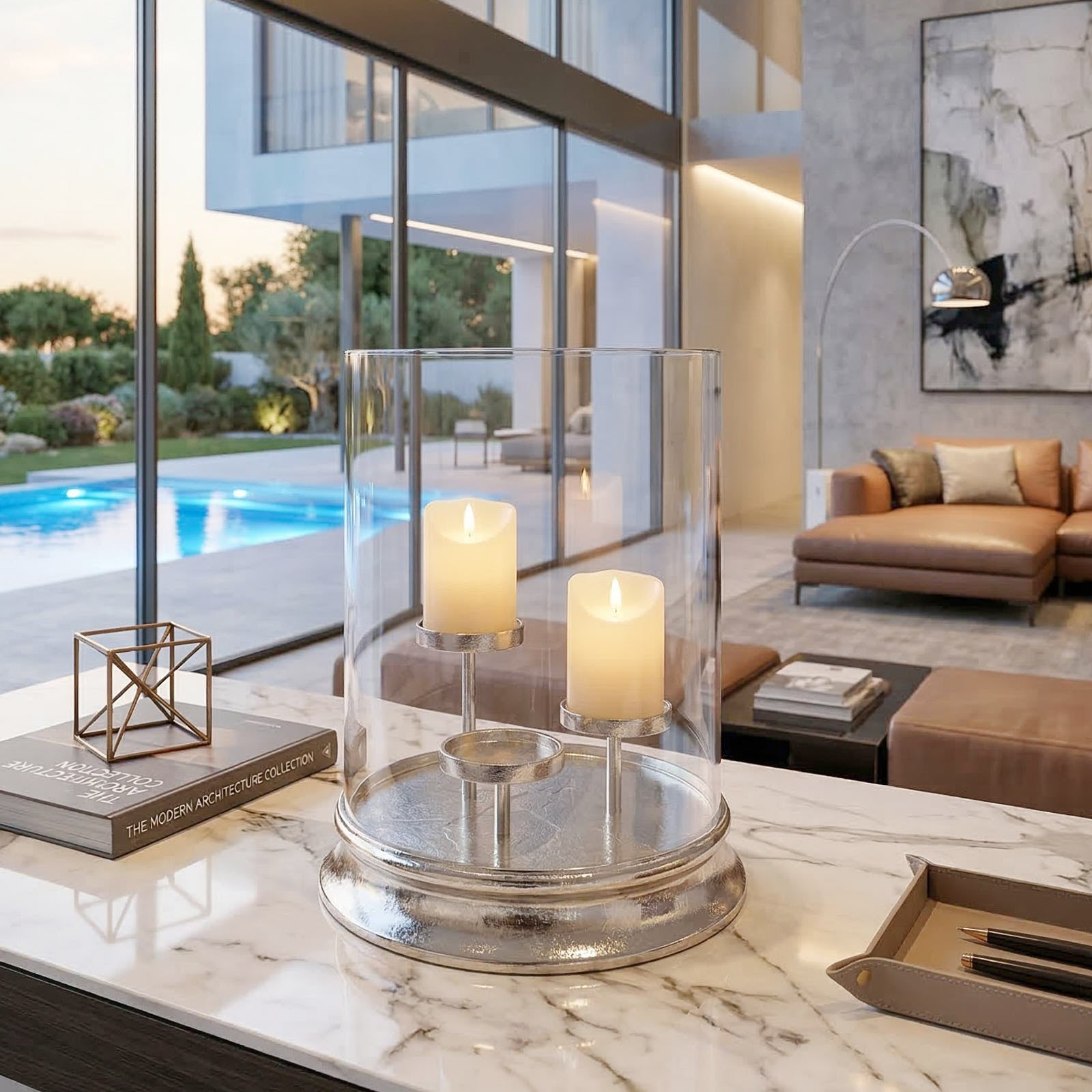 Lanterna portacandele in fusione di alluminio Luxury Home - OrchideaMilano1981