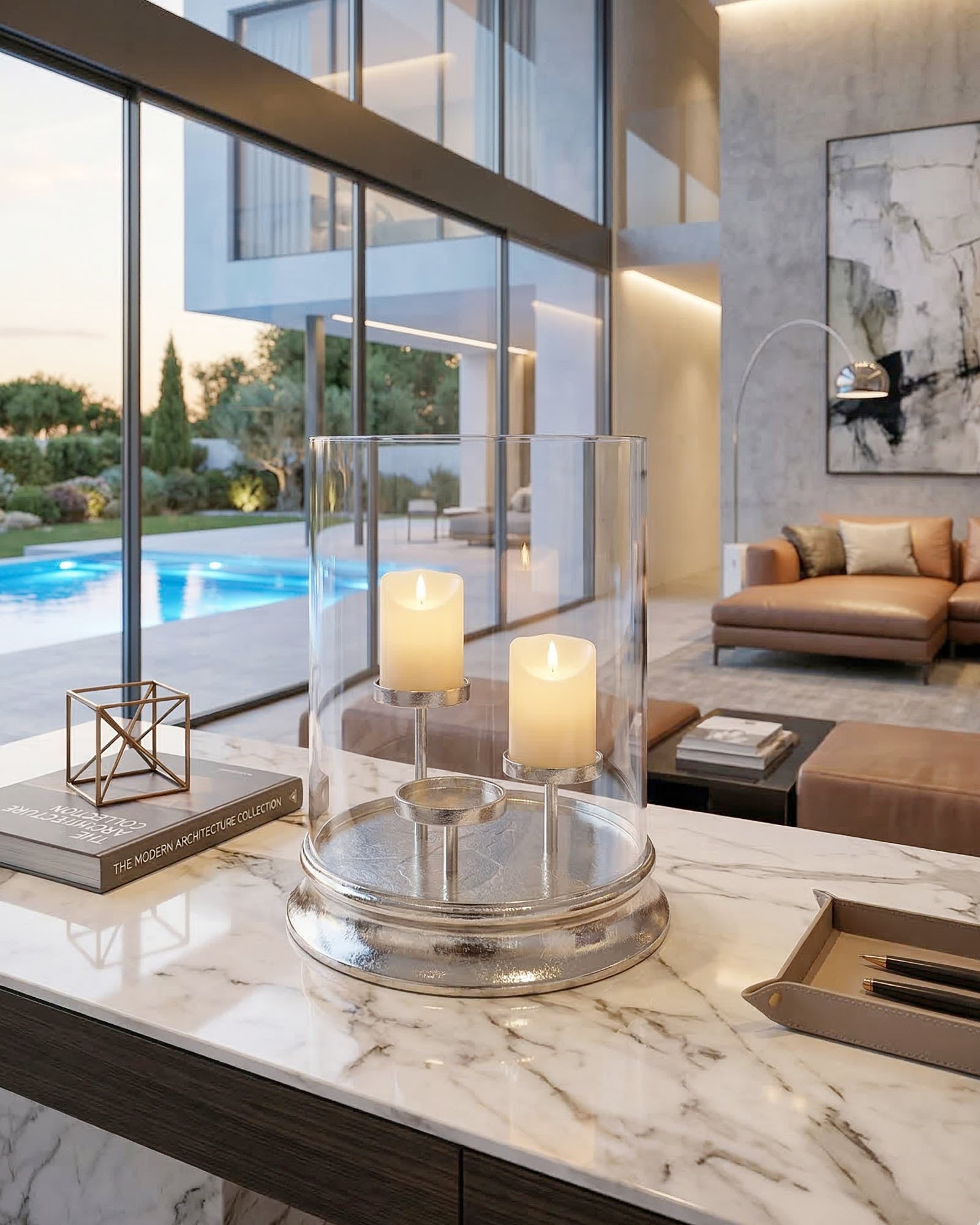 Lanterna portacandele in fusione di alluminio Luxury Home - OrchideaMilano1981