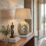 Lampada da tavolo in alluminio lavorato Bombay - OrchideaMilano1981