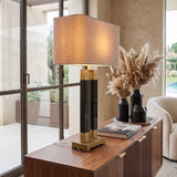 Grosvenor Tischlampe aus Marmor und Metall