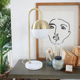 Lampada da tavolo in metallo, marmo e vetro opalino St. Germain - OrchideaMilano1981