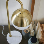 Lampada da tavolo in metallo, marmo e vetro opalino St. Germain - OrchideaMilano1981
