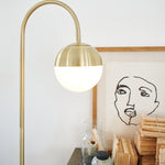 Lampada da terra in metallo, marmo e vetro opalino St. Germain - OrchideaMilano1981