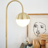 Lampada da terra in metallo, marmo e vetro opalino St. Germain - OrchideaMilano1981