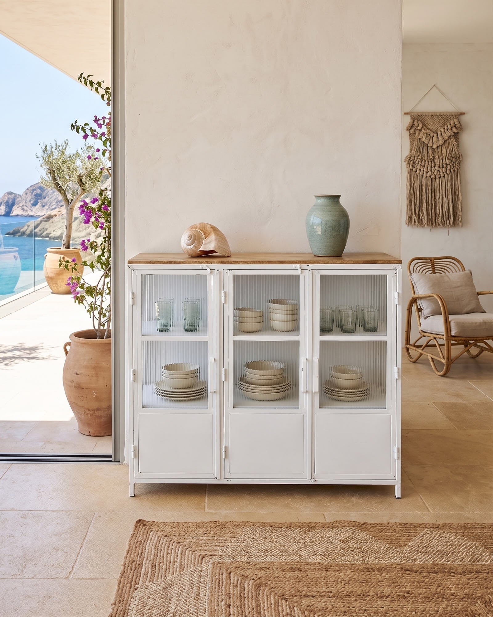 Credenza in ferro e vetro Antibes 121 cm - OrchideaMilano1981